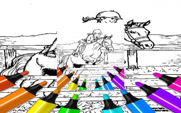 Kid Jumping On Trampoline Coloring Game Online