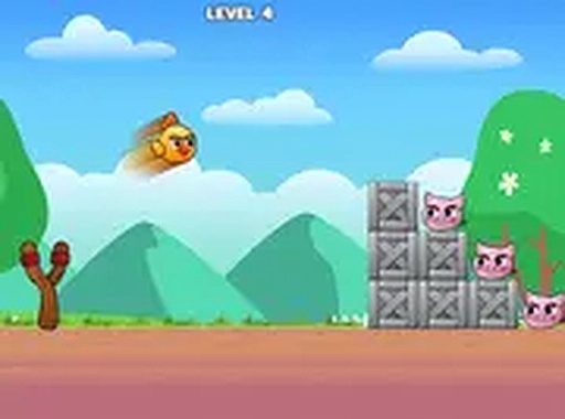 Slingshot Chicken Puzzle Game